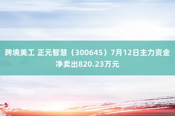 跨境美工 正元智慧（300645）7月12日主力资金净卖出820.23万元