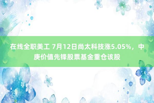 在线全职美工 7月12日尚太科技涨5.05%，中庚价值先锋股票基金重仓该股