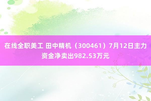 在线全职美工 田中精机（300461）7月12日主力资金净卖出982.53万元