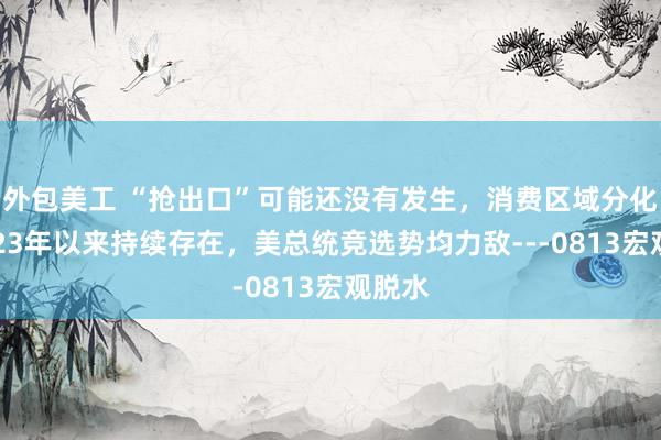 外包美工 “抢出口”可能还没有发生，消费区域分化自2023年以来持续存在，美总统竞选势均力敌---0813宏观脱水