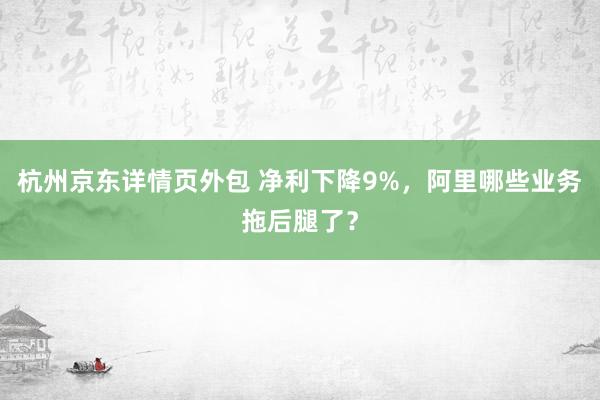 杭州京东详情页外包 净利下降9%，阿里哪些业务拖后腿了？