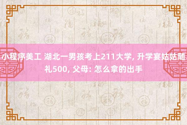 小程序美工 湖北一男孩考上211大学, 升学宴姑姑随礼500, 父母: 怎么拿的出手