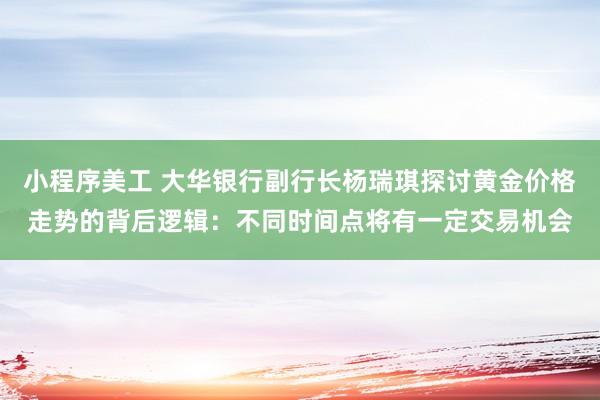 小程序美工 大华银行副行长杨瑞琪探讨黄金价格走势的背后逻辑：不同时间点将有一定交易机会